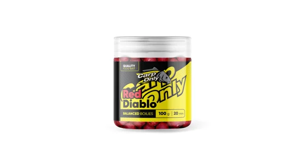 CARP-ONLY - Vyvážené Boilies Carp Only Balanced Red Diablo 24 mm 100 g