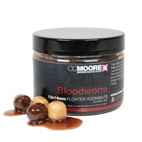 CC MOORE - Bloodworm Floater Hookbaits 12 x 14 mm 50 ks