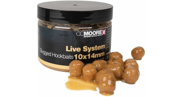 CC MOORE - Dumbels v dipu Glugged Hookbaits Live System 10 x 14 mm 50 ks