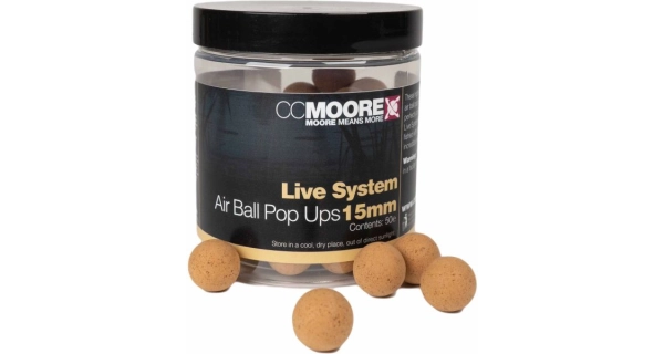 CC MOORE - Plovoucí boilie Air Ball Pop Ups 15 mm 50 ks Live System