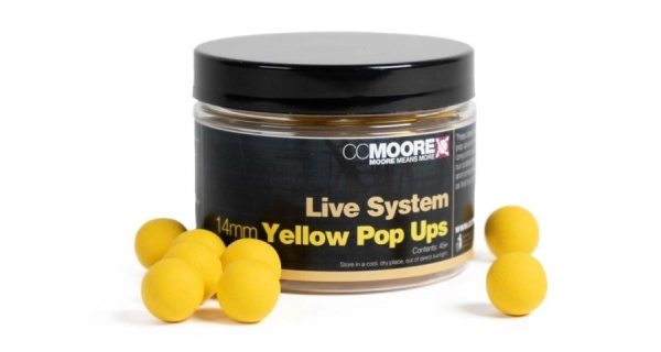 CC MOORE - Plovoucí boilie Pop Ups Live system Yellow 14 mm 45 ks
