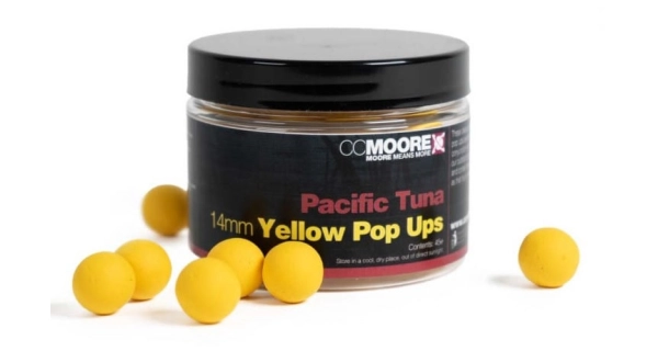CC MOORE - Plovoucí boilie Pop Ups Pacific Tuna Yellow 14 mm 45 ks