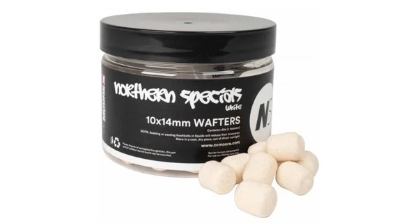 CC MOORE - Vyvážené boilie NS1 Dumbell Wafters White 10x14 mm 65 ks