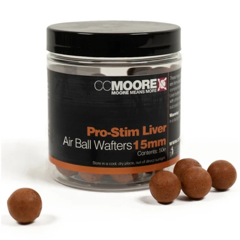 CC MOORE - Vyvážené Boilie Pro-Stim Liver Air Ball Wafters 24 mm 15 ks