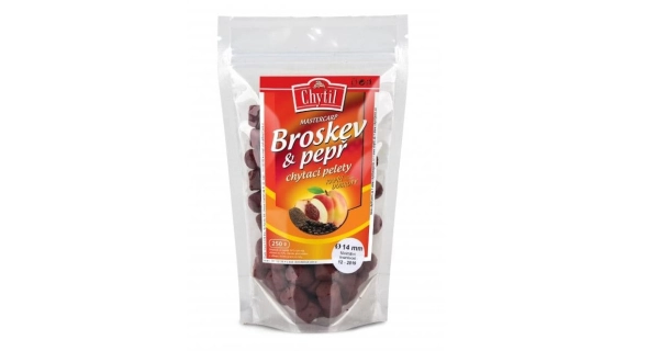CHYTIL - Chytací pelety 14 mm 250 g Broskev Pepř