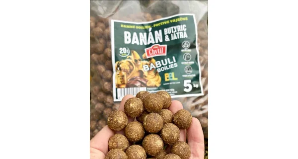 CHYTIL - Krmné boilies 20 mm 5 kg Banán Butyric & Játra