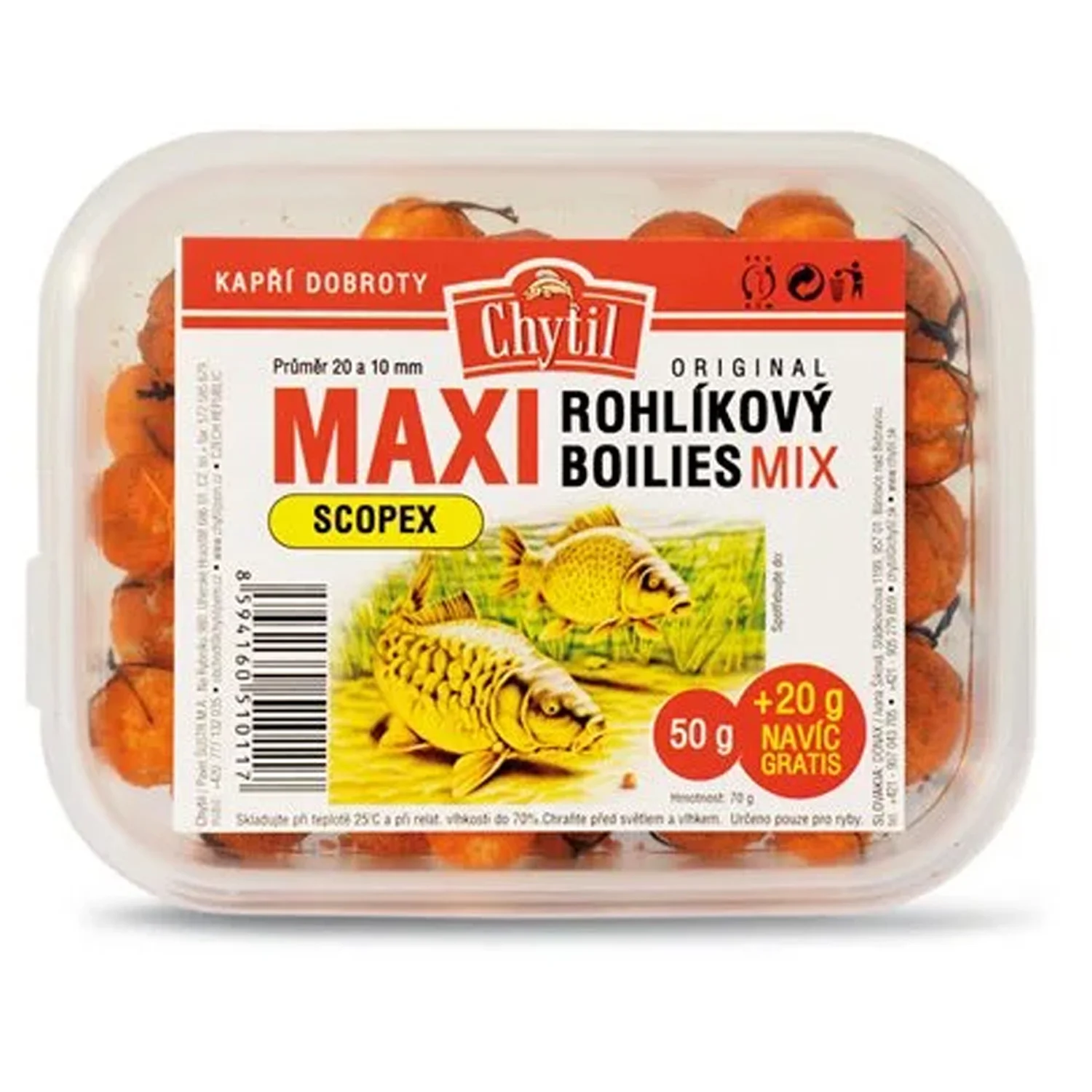 CHYTIL CHYTIL - Rohlíkový boilies Maxi 20 mm 60 g Česnek