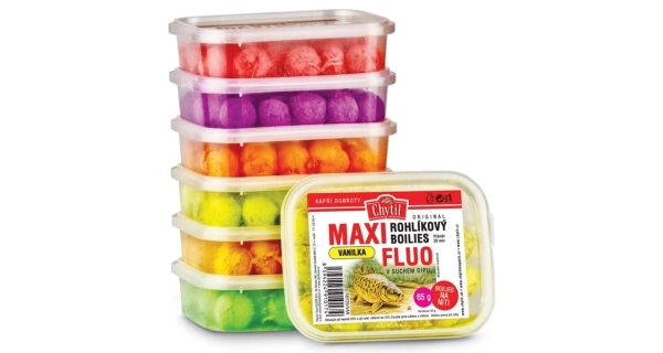 CHYTIL - Rohlíkový boilies Maxi Fluo 20 mm 65 g Vanilka
