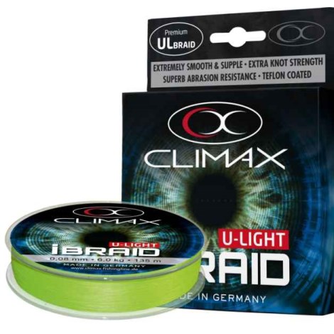 CLIMAX - Pletená šnůra iBraid U-Light Neon 135 m 0,08 mm 6 kg zelená