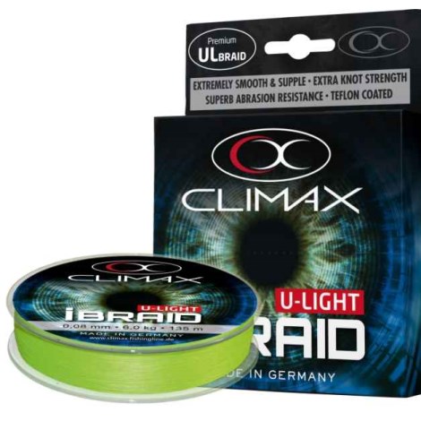 CLIMAX - Pletená Šňůra iBraid U-Light Neon 135 m 0,08 mm 6 kg zelená