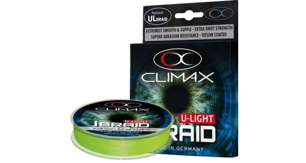 CLIMAX - Pletená Šňůra iBraid U-Light Neon 135 m 0,1 mm 7,5 kg zelená