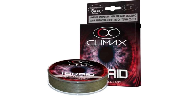 CLIMAX - Pletená šňůra ibraid Zelená Oliva 135 m 0,14 mm 11,3 kg