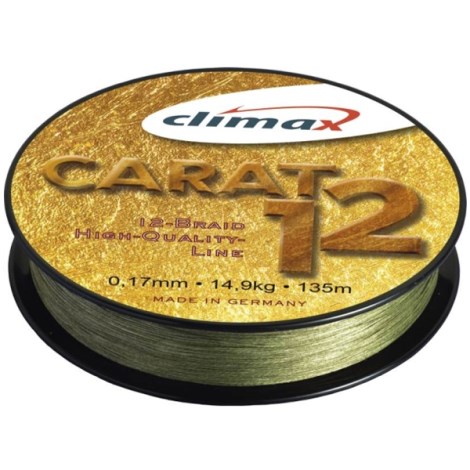 CLIMAX - Přívlačová šňůra Carat 12 oliva 135 m 0,17 mm 14,9 kg