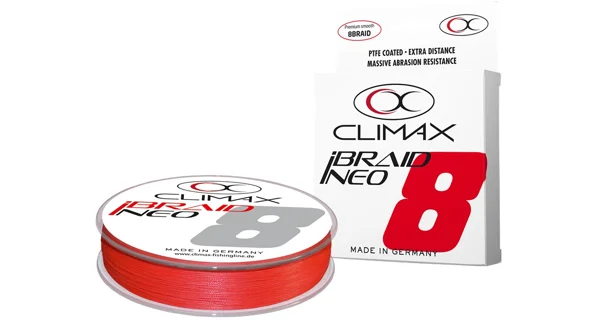 CLIMAX - Přívlačová šňůra iBraid Neo Fluo Red 0,20 mm 17,9 kg 135 m