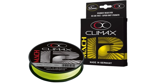 CLIMAX - Přívlačová šňůra Mach 12 Fluo Yellow 0,11 mm 6,0 kg 135 m