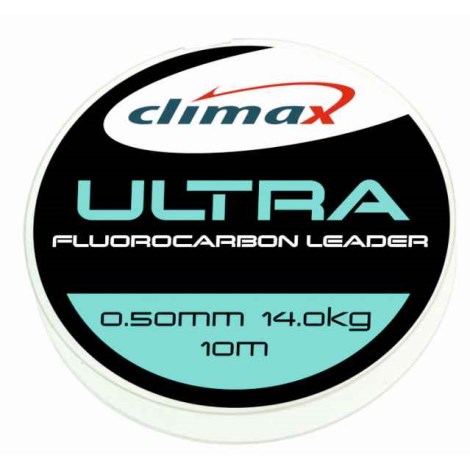 CLIMAX - Ultra Fluorocarbon Leader 10 m 0,40 mm 10 kg + 20 ks krimpovacích trubiček