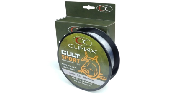 CLIMAX - Vlasec Cult Carp Sport Mono Šedý 0,28 mm 6,8 kg 1000 m