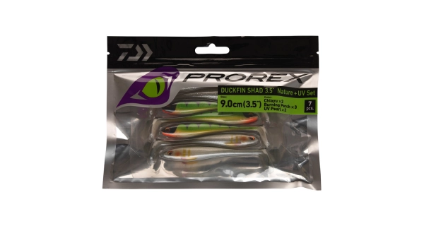 DAIWA - Gumová nástraha Prorex DuckFin UV Nature Mix 9 cm 7 ks