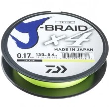 DAIWA - Pletená šňůra J-Braid 4 Žlutá 0,17 mm 8,4 kg 135 m
