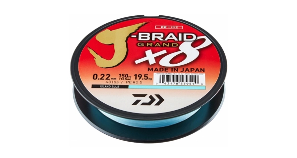 DAIWA - Pletená šňůra J-Braid Grand X8 Blue 0,18 mm 135 m