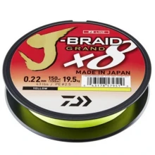 DAIWA - Pletená šňůra J-Braid Grand X8E Chartreuse 0,24 mm 22 kg 135 m