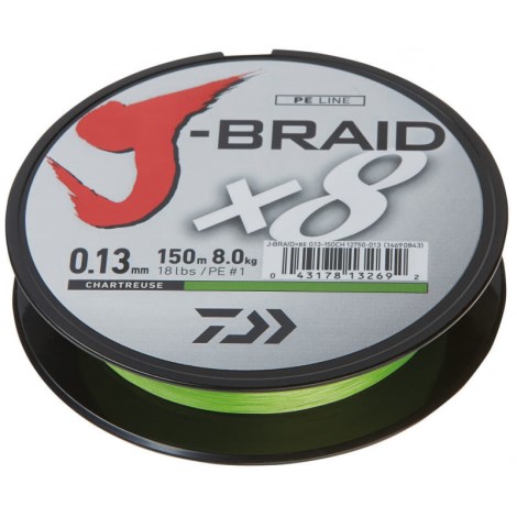 DAIWA - Pletená šňůra J-Braid X8 Chartreuse 0,06 mm 150 m