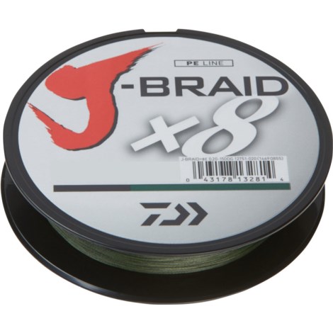 DAIWA - Pletená šňůra J-Braid X8 Dark Green 0,10 mm 150 m