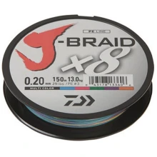 DAIWA - Pletená šňůra J-Braid X8 Multicolor 0,16 mm 9 kg 150 m