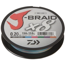 DAIWA - Pletená šňůra J-Braid X8 Multicolor 0,18 mm 12 kg 150 m