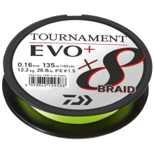 DAIWA - Pletená Šňůra Tournament X8 Braid Evo+ Chartreuse 0,08 mm 135 m