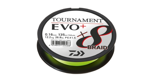 DAIWA - Pletená Šňůra Tournament X8 Braid Evo+ Chartreuse 0,08 mm 135 m