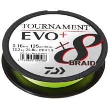 DAIWA - Pletená šnůra Tournament X8 Braid Evo+ Chartreuse 0,10 mm 135 m
