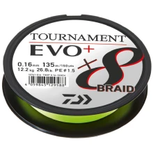 DAIWA - Pletená Šňůra Tournament X8 Braid Evo+ Chartreuse 0,12 mm 135 m
