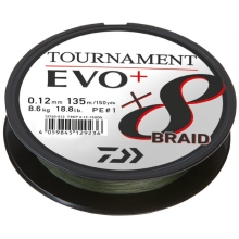DAIWA - Pletená šnůra Tournament X8 Braid Evo+ D. Green 0,10 mm 135 m