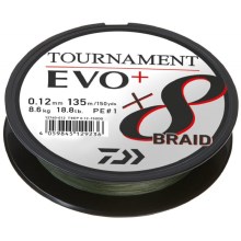 DAIWA - Pletená šnůra Tournament X8 Braid Evo+ D. Green 0,12 mm 135 m