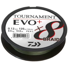 DAIWA - Pletená šňůra Tournament X8 Braid Evo+ D. Green 0,14 mm 10,2 kg 135 m