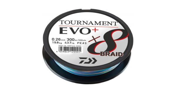 DAIWA - Pletená šňůra Tournament X8 Braid Evo+ Multi-Color 0,12 mm 8,6 kg 300 m