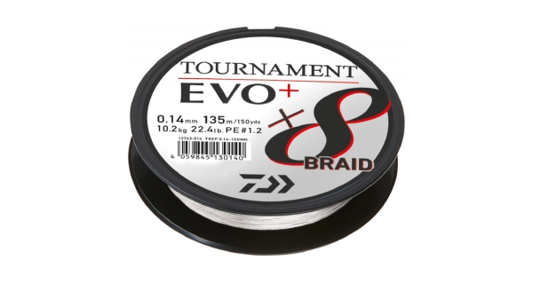 DAIWA - Pletená šňůra Tournament X8 Braid Evo+ White 0,10 mm 6,7 kg 135 m