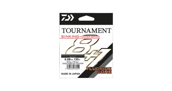 DAIWA - Splétaná šňůra Tournament Sinking Feeder Braid Steel Grey 8+1 0,12 mm 135 m