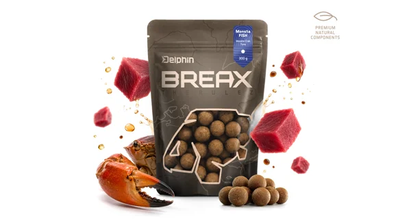 DELPHIN - Boilies BreaX MonstaFISH Monster 16 mm 300 g Krab Tuňák