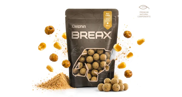 DELPHIN - Boilies BreaX NutCAKE 24 mm 300 g Tygří ořech Scopex Sladká kukuřice