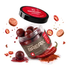 DELPHIN - Boilies v dipu BreaX HotHELL Robin red-Chilli Fr.Klobása 24 mm 200 ml
