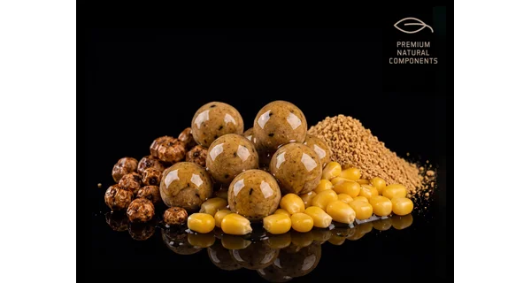 DELPHIN - Boilies v dipu BreaX NutCAKE Tygří ořech Scopex Sladká kukuřice 24 mm 200 ml