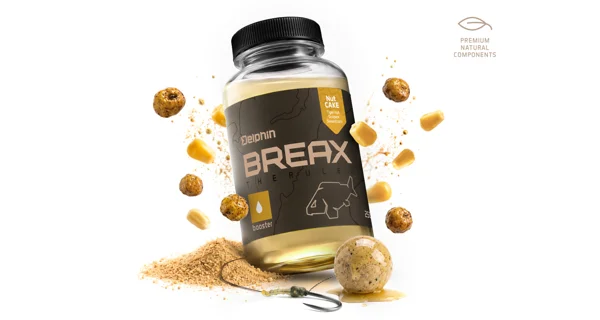 DELPHIN - Booster BreaX NutCAKE Tygří ořech Scopex Kukuřice 250 ml