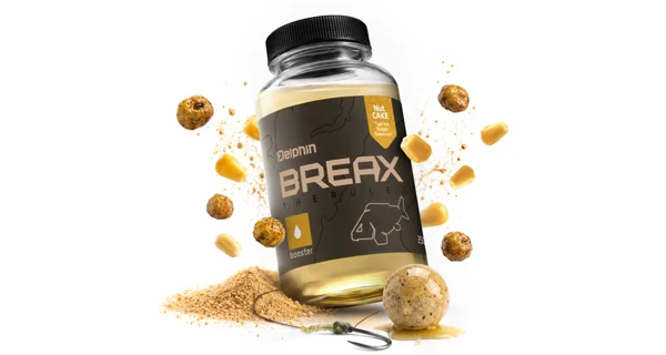 DELPHIN - Booster BreaX NutCAKE Tygří ořech Scopex Kukuřice 250 ml