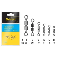 DELPHIN - Dvojitý obratlík Hi Speed Double Rolling Swivel A-04 10 ks BN 10/14 kg