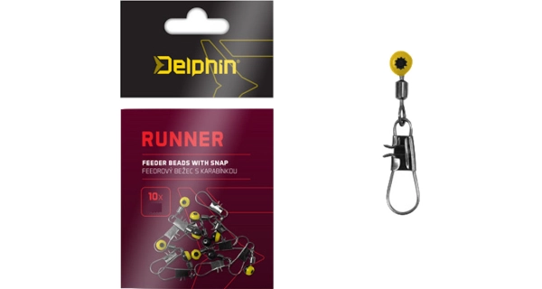DELPHIN - Feederový běžec s karabinkou Runner vel. M 10 ks