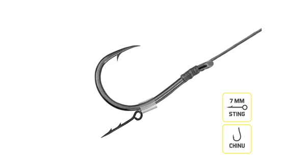 DELPHIN - Feederový návazec Braided Sting Chinu vel. 6 8 cm 0,2 mm 10 ks