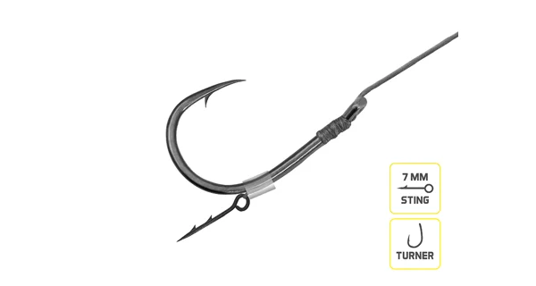 DELPHIN - Feederový návazec Braided Sting Turner vel. 8 8 cm 0,14 mm 10 ks