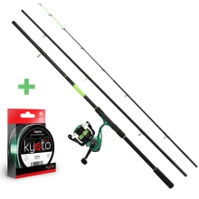 DELPHIN - Feederový set Prut Wasabi 3,3 m 100 g + Naviják ELIXIR 3T + Vlasec